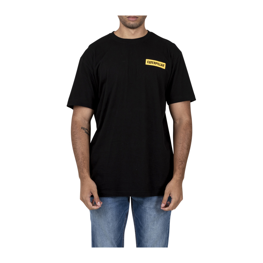 Caterpillar Triton Block S/S Philippines - Mens T-Shirts - Black 84513NQGS